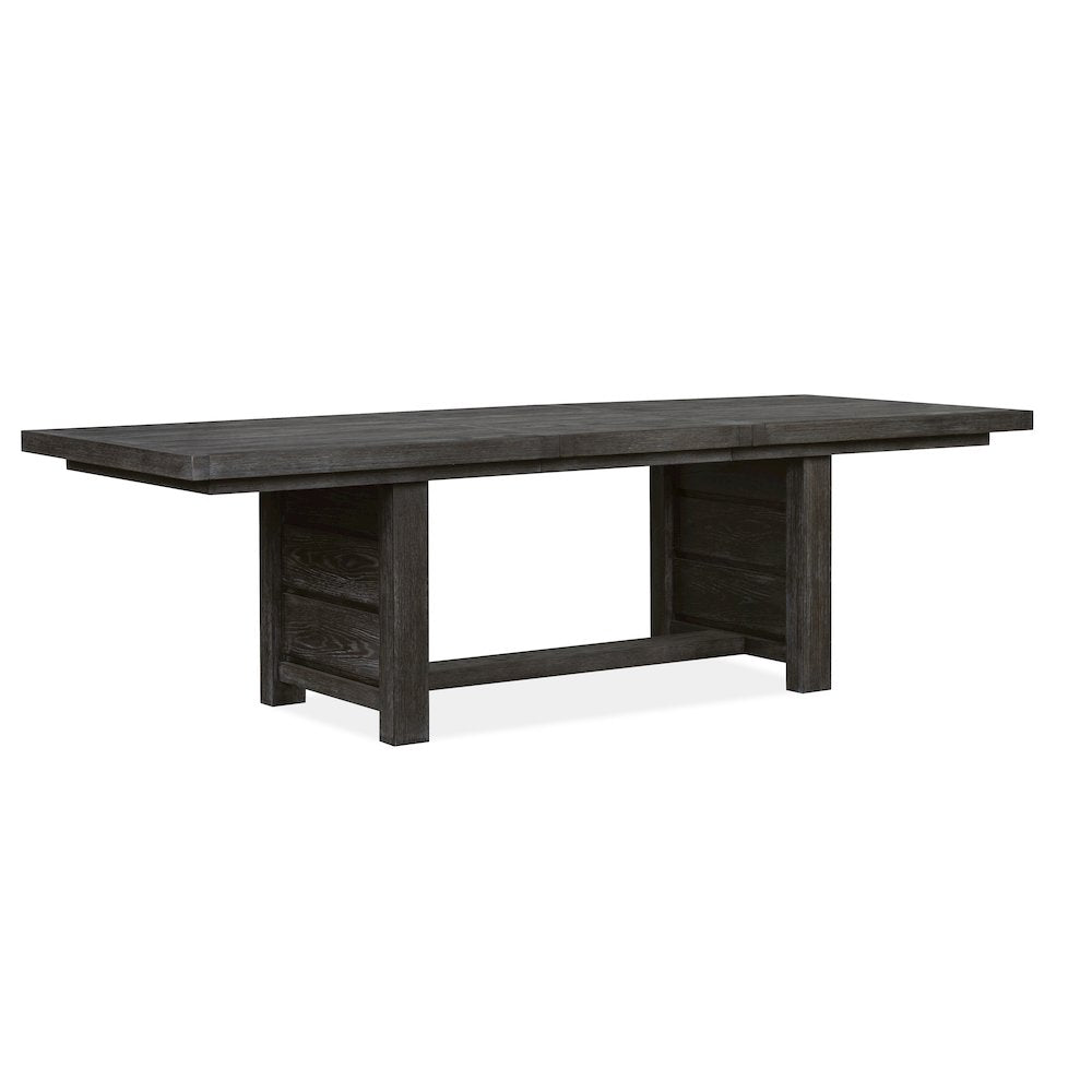 Plum Creek Ravenwood Black Extendable Trestle Dining Table