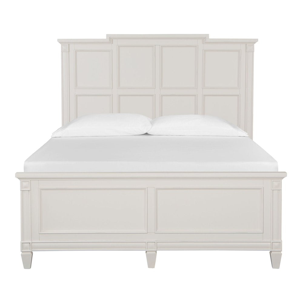 Willowbrook Egg Shell White With Slight Rub Through Queen Panel Bed