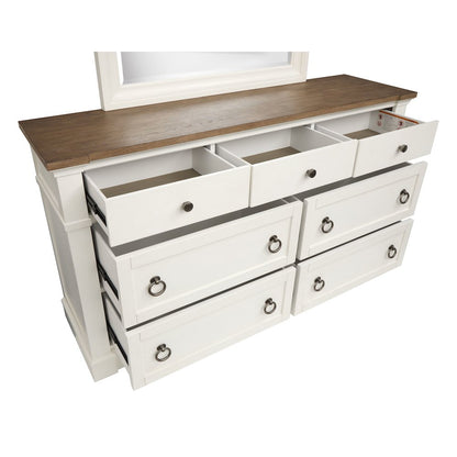 Kingston Whisper White And Cerused Nutmeg Drawer Dresser