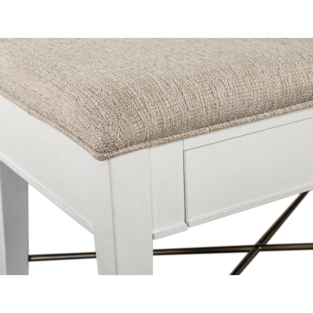 Heron Cove Chalk White And Dovetail Grey Upholstered Bench