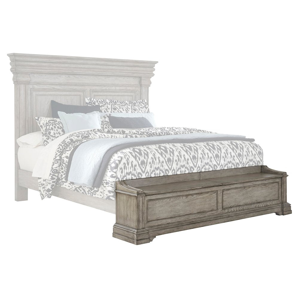 Pulaski Ridge Heritage Taupe Queen Panel Blanket Chest Footboard And Slats