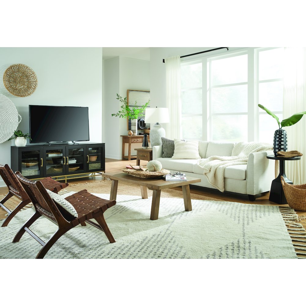 Lindon Coffee Bean Round Pedestal Accent End Table