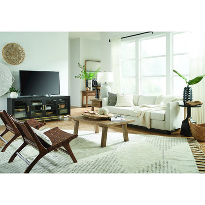 Lindon Coffee Bean Round Pedestal Accent End Table