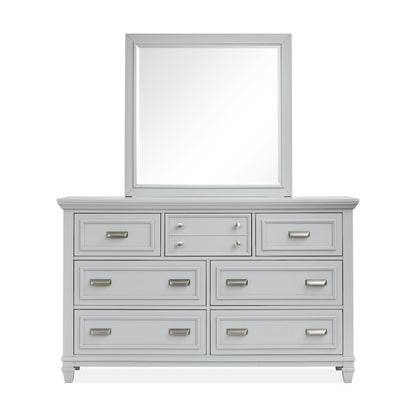 Charleston Harbor Gray Grey Drawer Dresser With Landscape Mirror