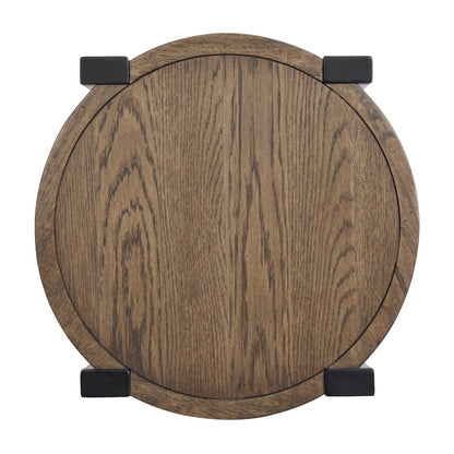 Kaysen Wallaby And Matte Black Round End Table