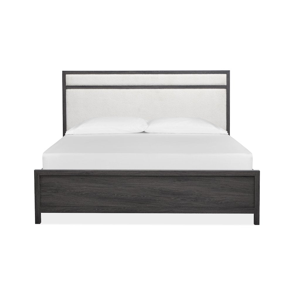Merrifield Raisin Black Queen Upholstered Panel Bed