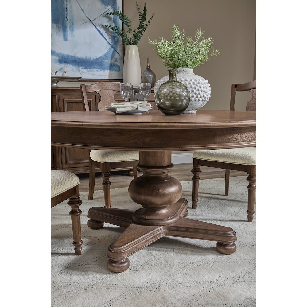 Pulaski Saddle Creek Timber Brown Round Dining Table