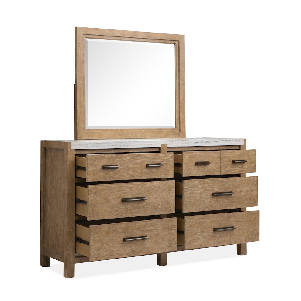 Plum Creek Sierra Brown Drawer Dresser With Landscape Mirror