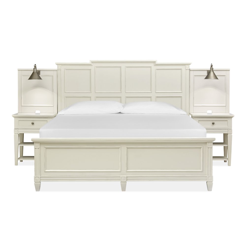 Willowbrook Egg Shell White With Slight Rub Through Queen Wall Panel Bed