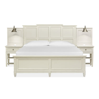 Willowbrook Egg Shell White With Slight Rub Through Queen Wall Panel Bed
