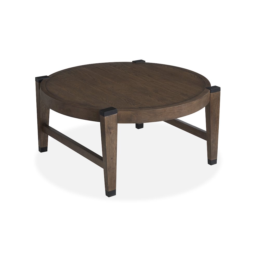 Kaysen Wallaby And Matte Black Round Cocktail Table