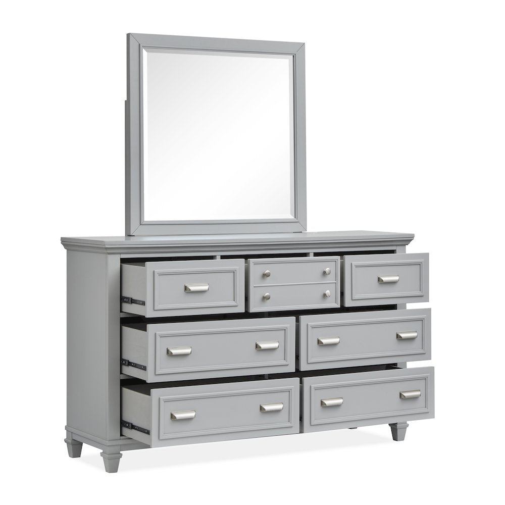 Charleston Harbor Gray Grey Drawer Dresser With Landscape Mirror