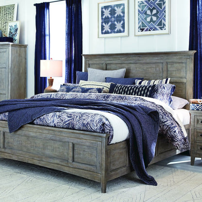 Paxton Place Dovetail Grey Queen Panel Storage Bed