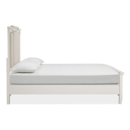 Willowbrook Egg Shell White With Slight Rub Through Queen Panel Upholstered Bed