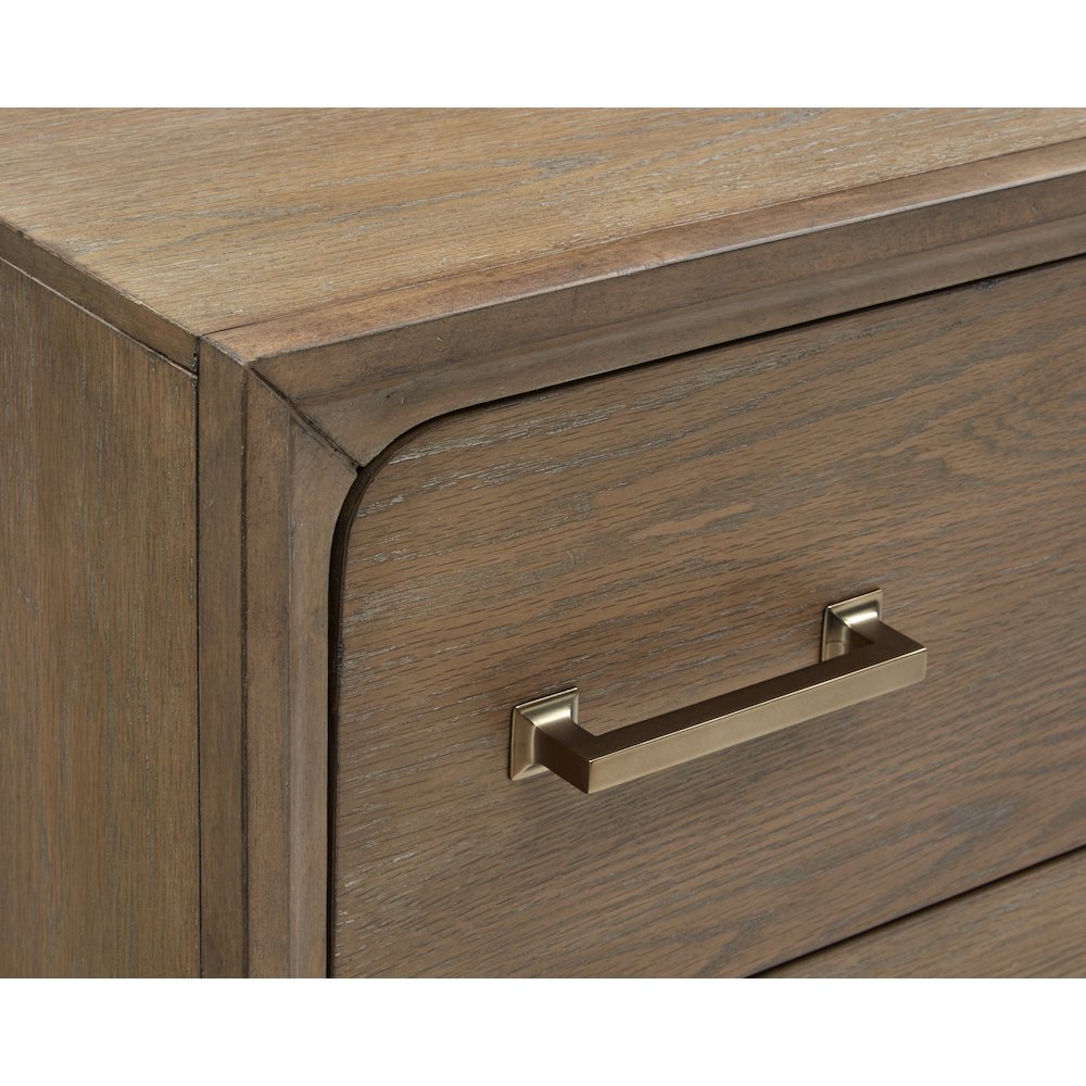 Lindon Belgian Wheat And Coffee Bean Double Drawer Dresser With Landscape Mirror