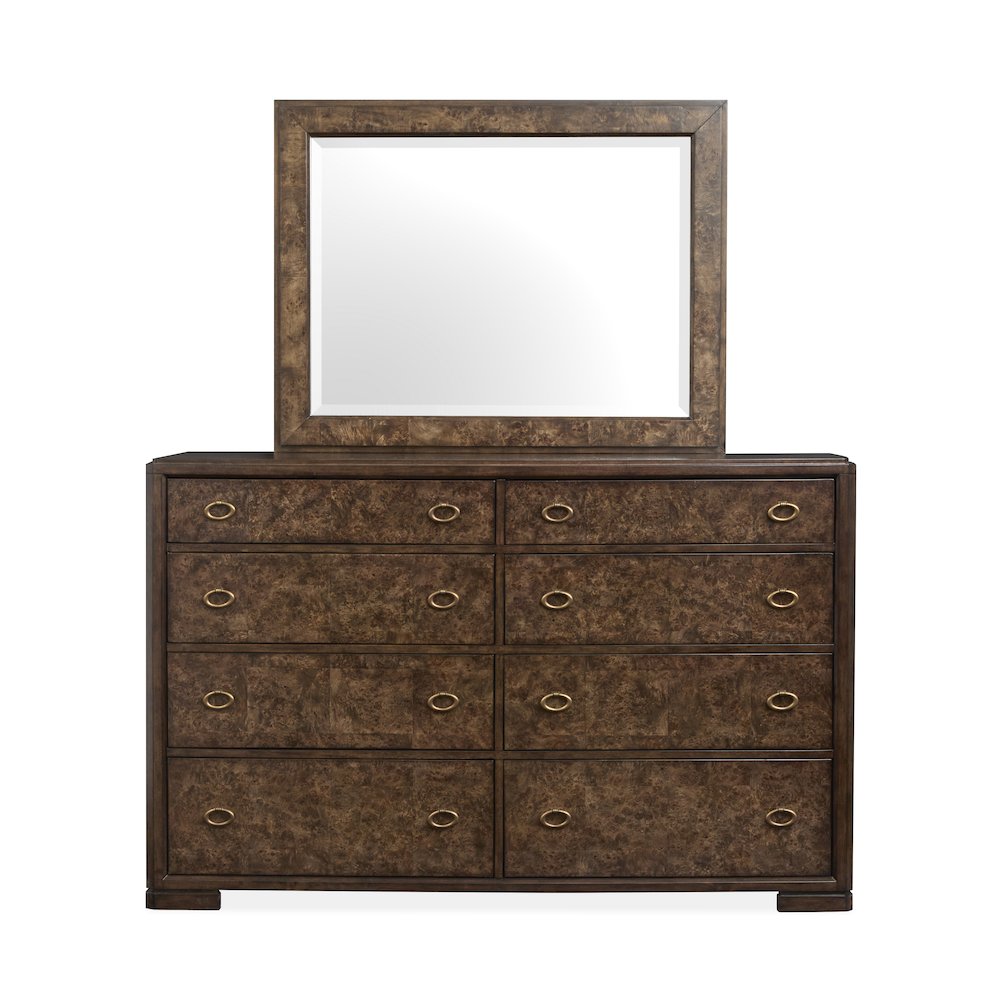 Rowan Espresso Drawer Dresser With Landscape Mirror