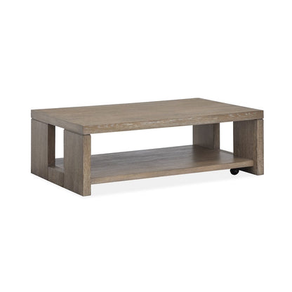 Conway Spiced Brown Rectangular Cocktail Table With Casters