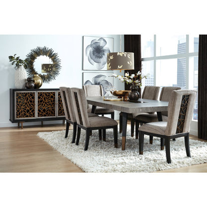 Ryker Nocturn Black And Coventry Grey Rectangular Dining Table