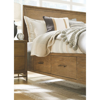 Lindon Belgian Wheat And Coffee Bean Queen Panel Storage Bed