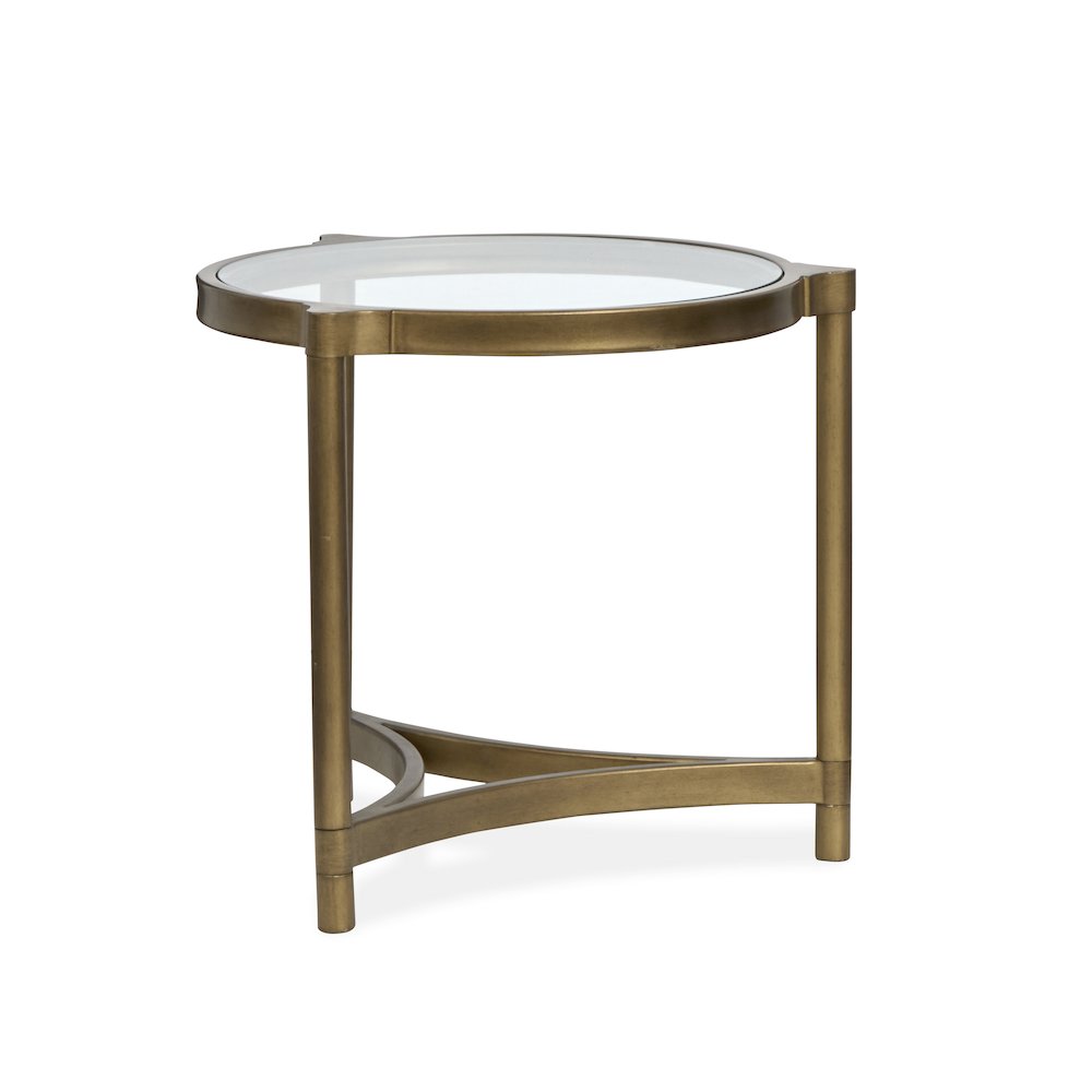 Cassidy Aged Brass And Volakas Classic Round End Table