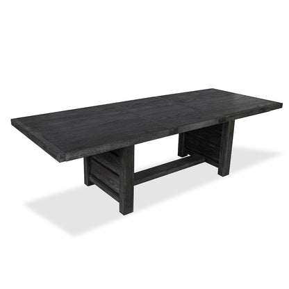 Plum Creek Ravenwood Black Extendable Trestle Dining Table