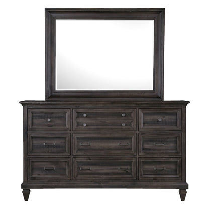 Calistoga Weathered Charcoal Drawer Dresser With Landscape Mirror