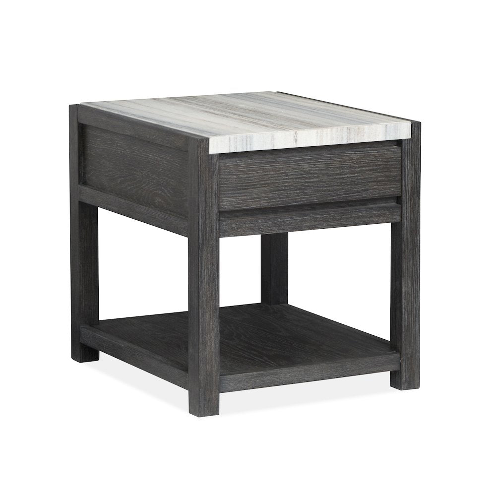 Plum Creek Ravenwood Black Rectangular End Table