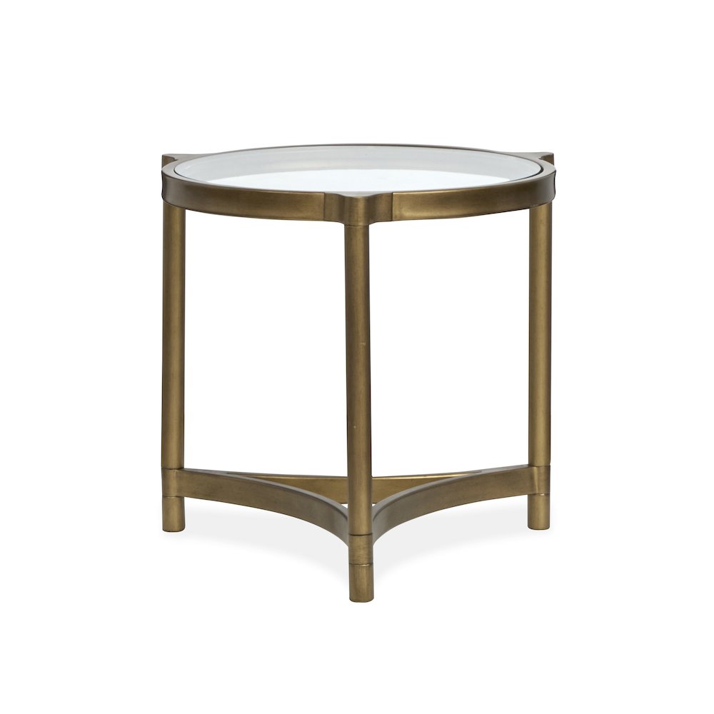 Cassidy Aged Brass And Volakas Classic Round End Table