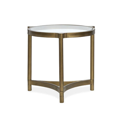 Cassidy Aged Brass And Volakas Classic Round End Table