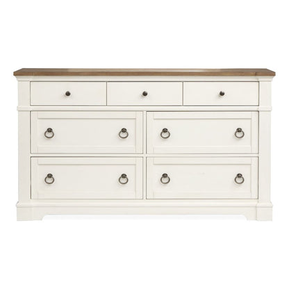 Kingston Whisper White And Cerused Nutmeg Drawer Dresser