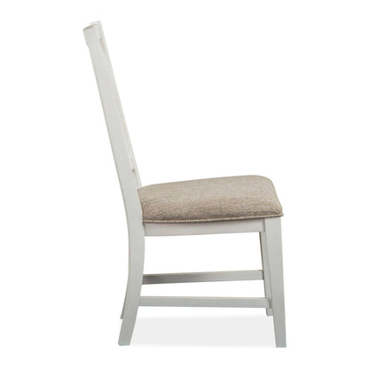 Heron Cove Chalk White And Dovetail Grey Upholstered Side Chair Two Pack