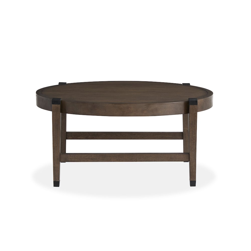Kaysen Wallaby And Matte Black Round Cocktail Table