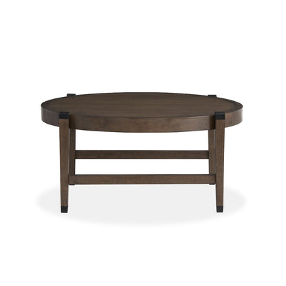 Kaysen Wallaby And Matte Black Round Cocktail Table