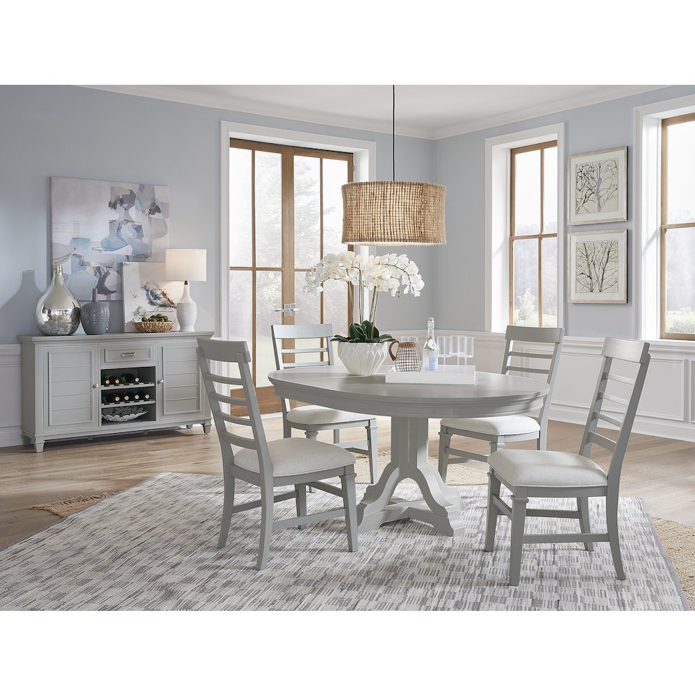 Charleston Harbor Gray Grey Extendable 48" Round Dining Table
