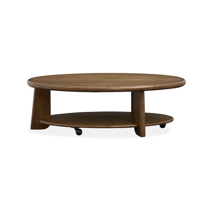 Tanner Tawny Brown Oval Cocktail Table With Casters