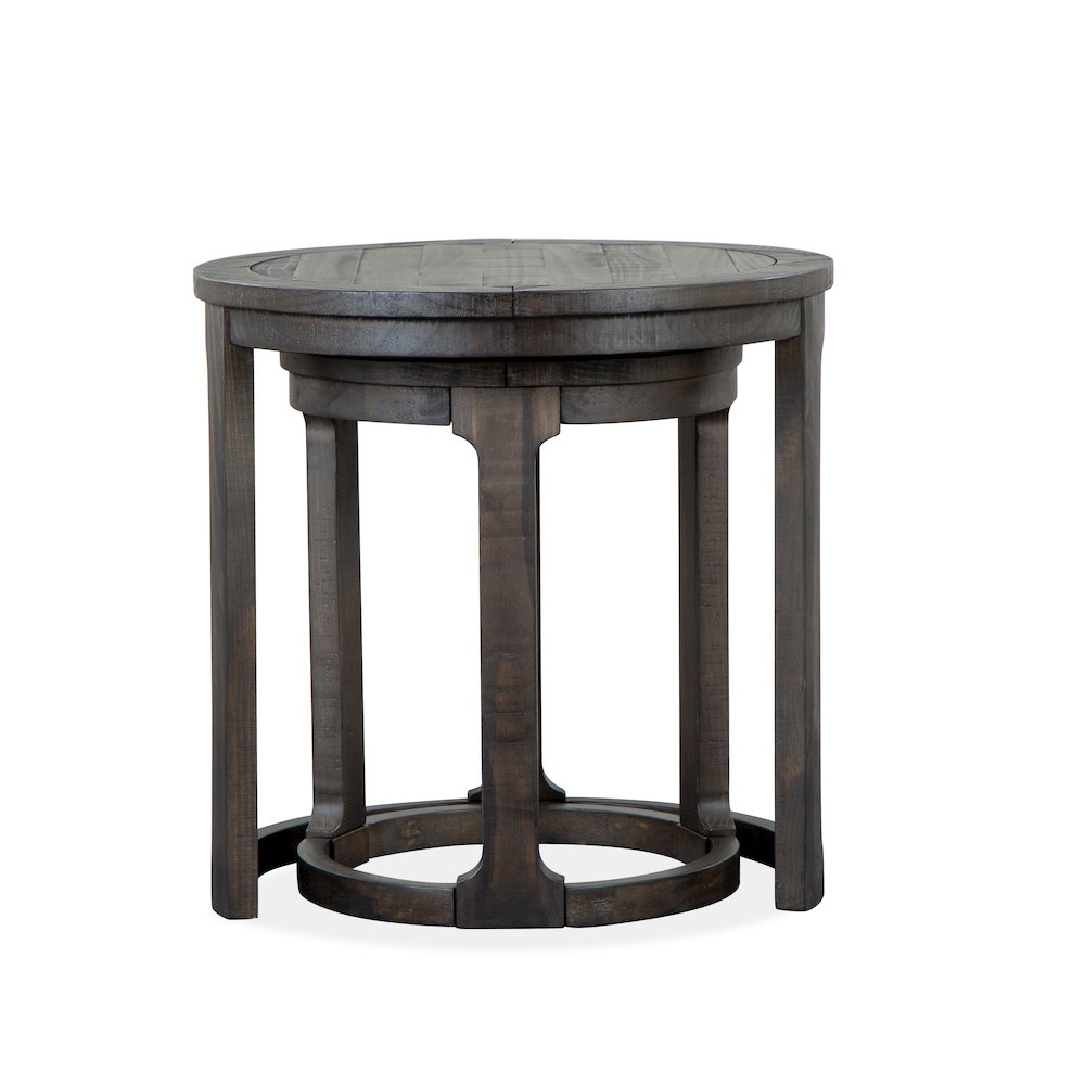 Boswell Peppercorn Round Nesting End Table