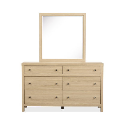 Merrifield Sandstone Beige Dresser With Portrait Mirror