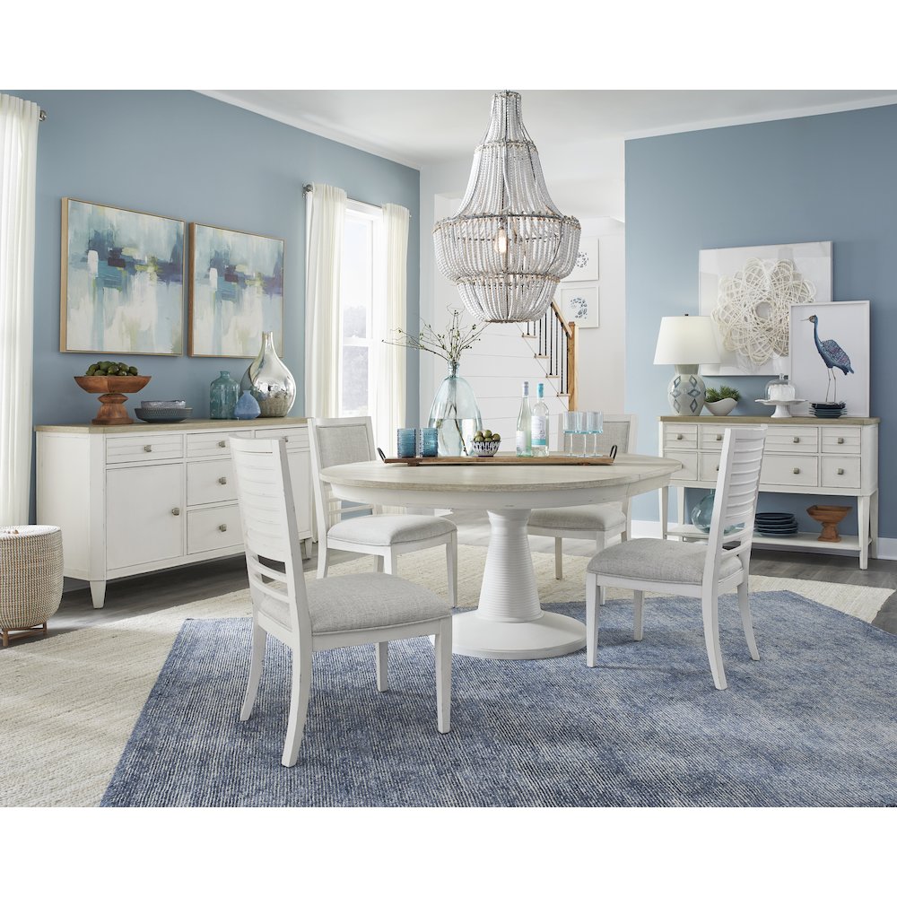 Echo Isles Sea Pearl And Driftwood Extendable 54" Round Dining Table