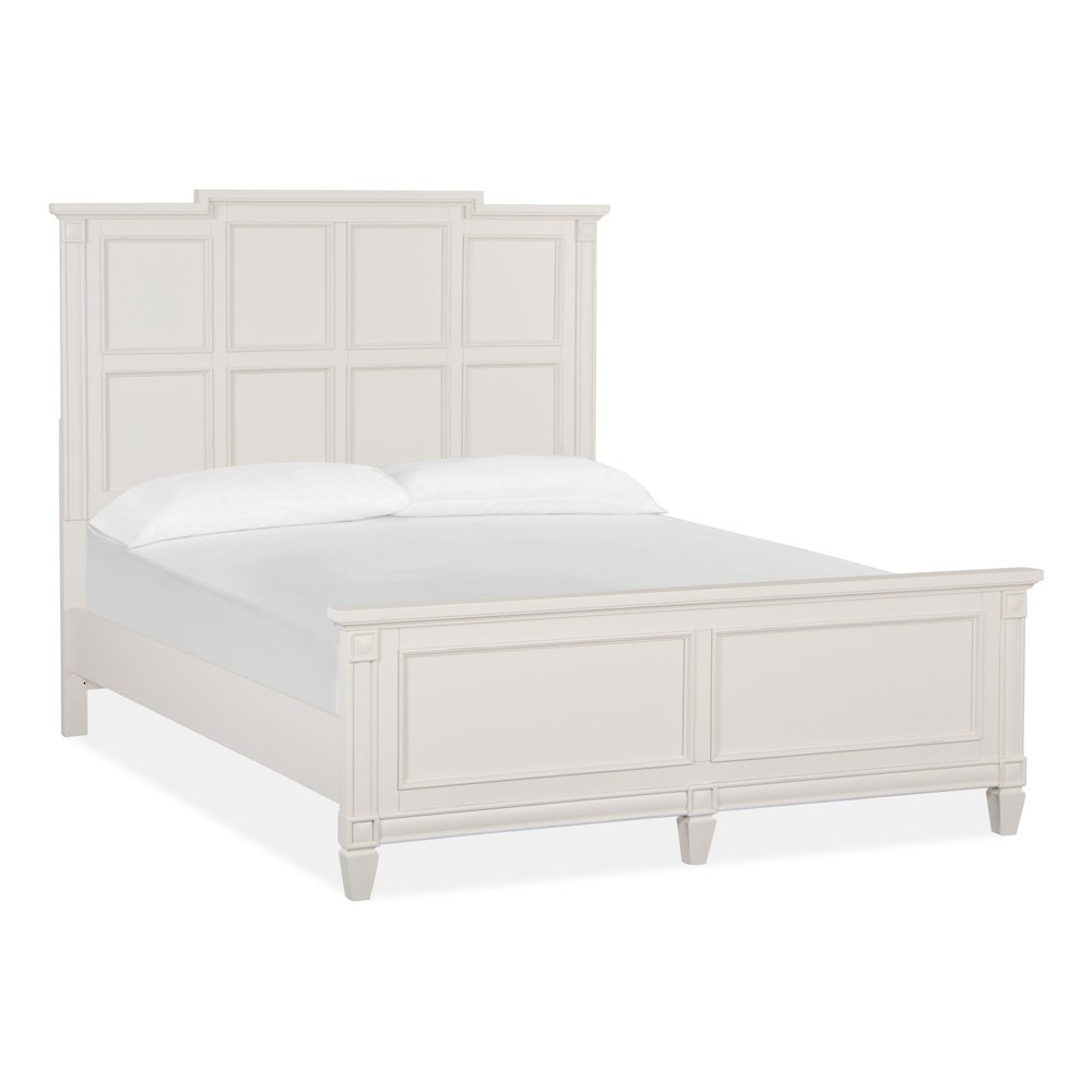 Willowbrook Egg Shell White With Slight Rub Through Queen Panel Bed