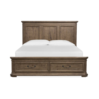 Adler Court Florentine Walnut Queen Panel Storage Bed
