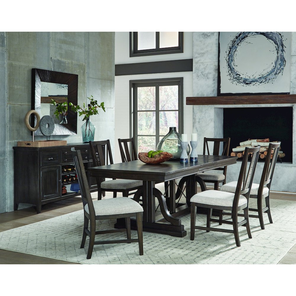 Westley Falls Graphite Extendable Trestle Dining Table