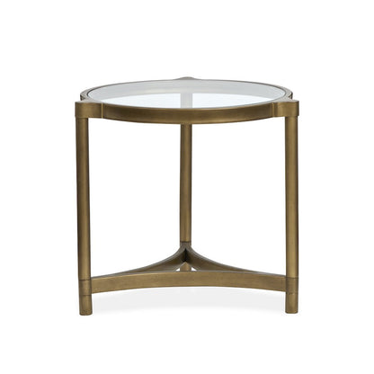 Cassidy Aged Brass And Volakas Classic Round End Table