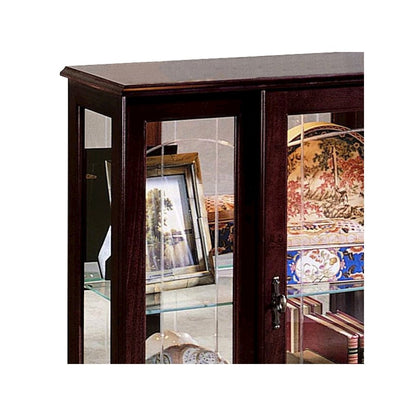 Pulaski Curios Cherry Brown Lighted 1 Shelf Console Display Cabinet
