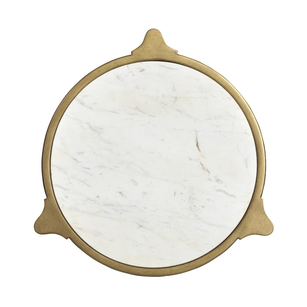 Cassidy Aged Brass And Volakas Classic Round Accent Table