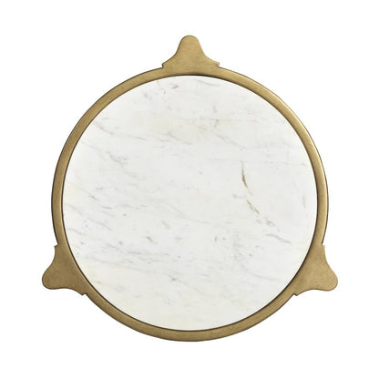 Cassidy Aged Brass And Volakas Classic Round Accent Table