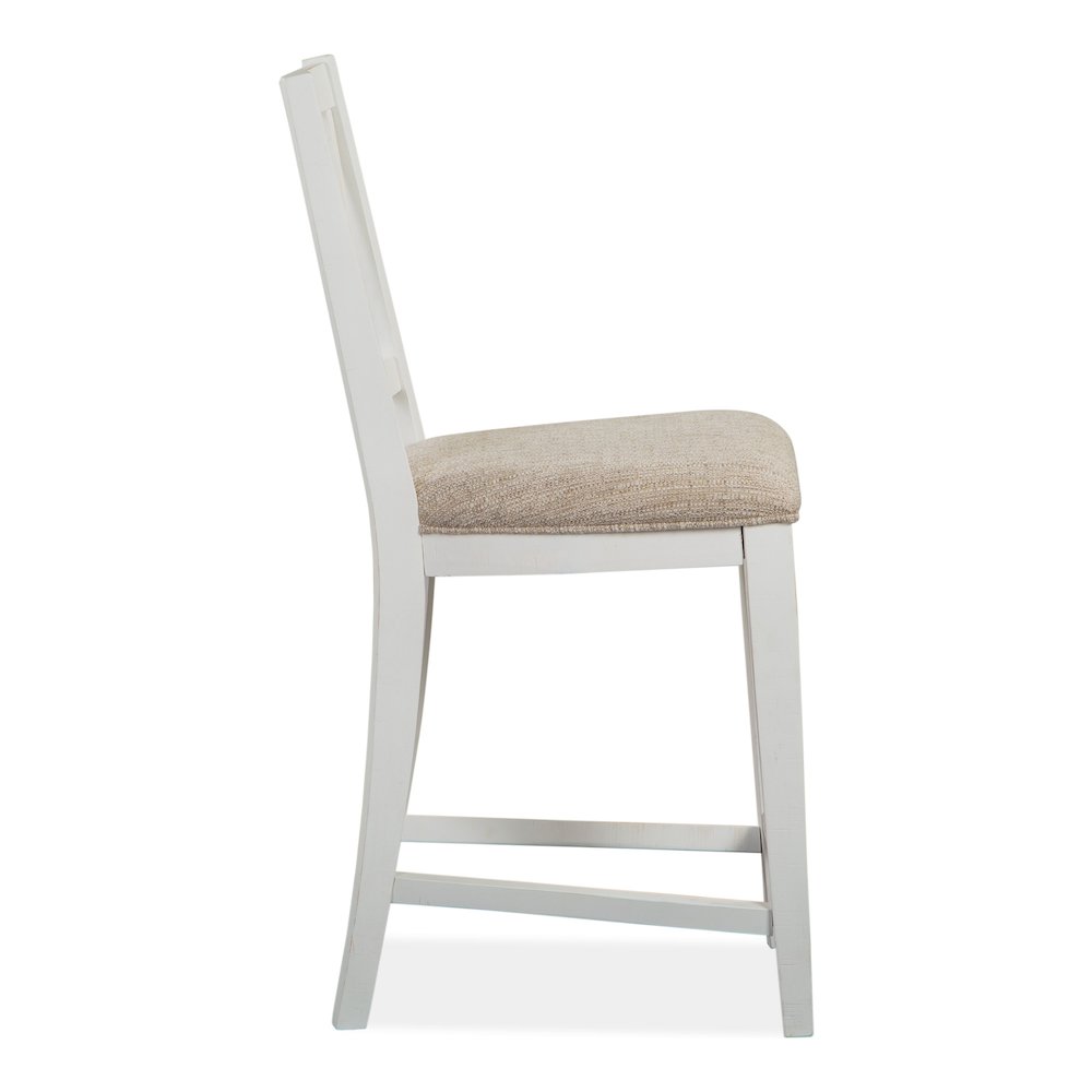 Heron Cove Chalk White And Dovetail Grey Upholstered Counter Chair Two Pack