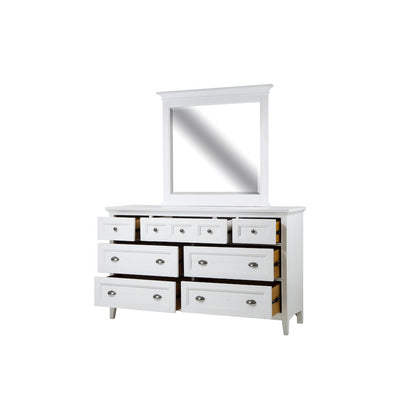 Heron Cove Chalk White And Dovetail Grey Drawer Dresser With Landscape Mirror