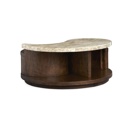 Mcpherson Burnt Umber Round Cocktail Table With Casters