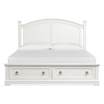 Kingston Whisper White And Cerused Nutmeg Queen Panel Storage Bed