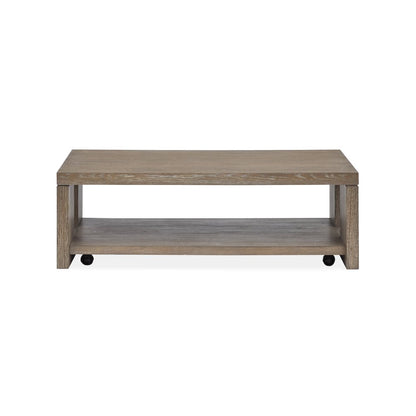 Conway Spiced Brown Rectangular Cocktail Table With Casters